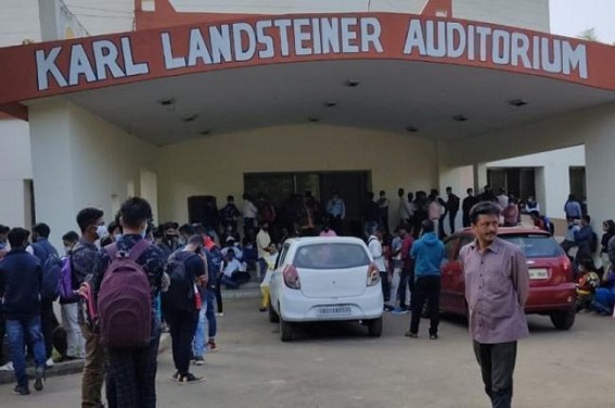 Protest over GNM counselling in AGMC : Students alleged 'cheating' by authority Protest over GNM counselling in AGMC : Students alleged 'cheating' by authority
